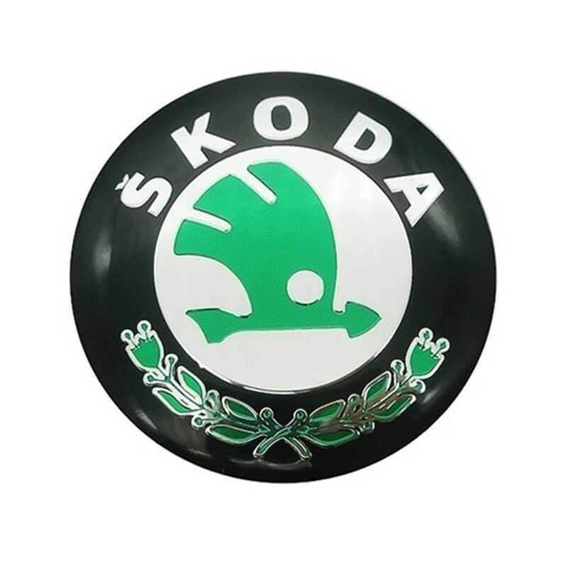 Skoda Wheel badge sticker 56mm green