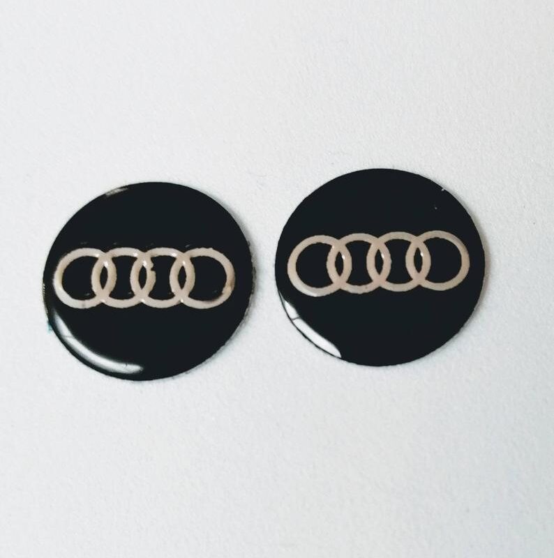 14mm audi keyfob badge stickers 2pcs