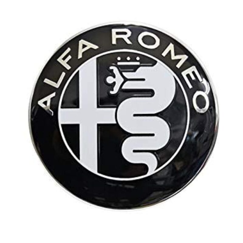Black Alfa romeo Rear Boot Bonnet 74mm badge sticker