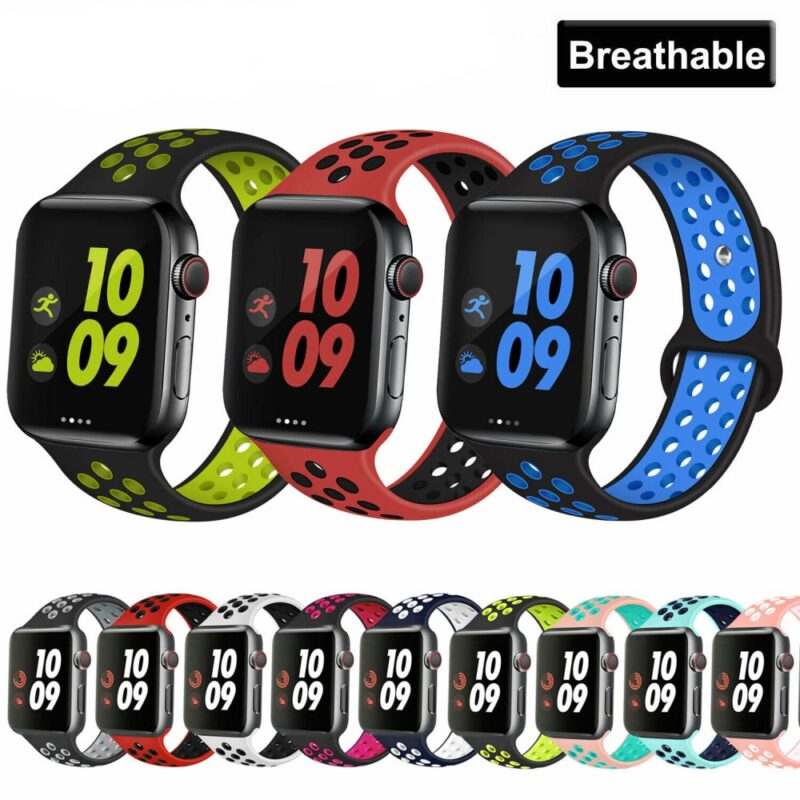 Silicone Sport Band Fits iWatch For Apple Watch iWatch Series 6 SE 5 4 3 38/40/42/44mm SILICONE Sport Strap Band