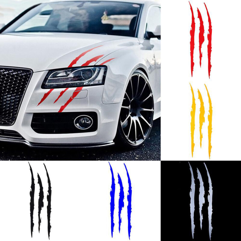Reflective Monster Claw Scratch Stickers Auto Car Sticker Reflective Monster Claw Scratch Stripe Marks Headlight Decal Car Stickers 40cmX12cm car accessories